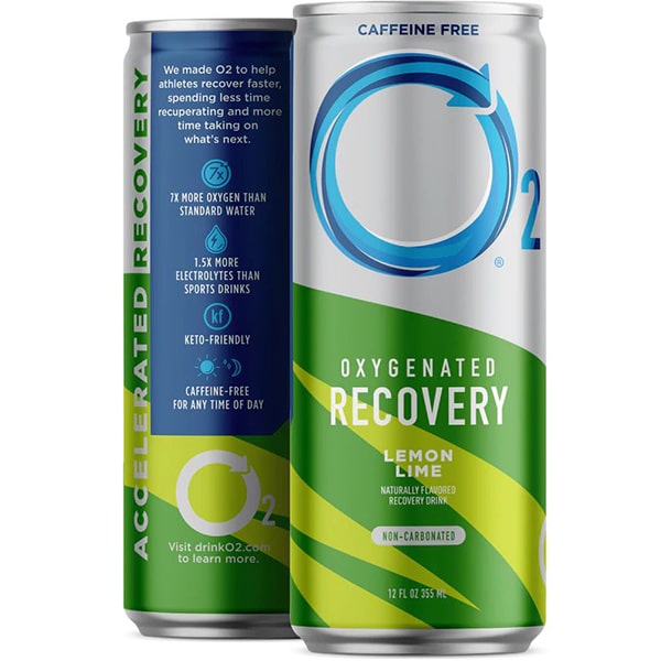 O2 Oxygenated Natural Caffeine Free Sports Recovery Drink Lemon Lime