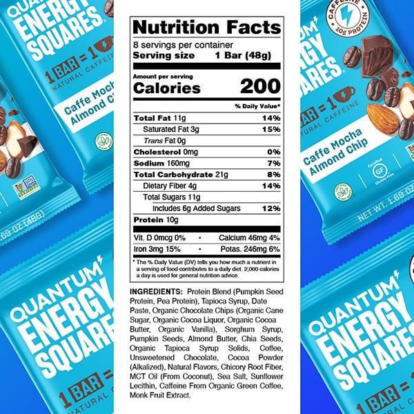 Quantum Energy Squares Caffe Mocha Almond Chip Nutrition Facts