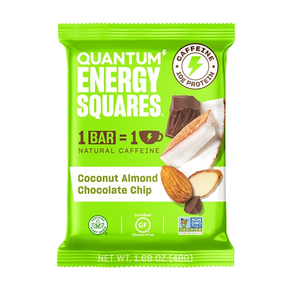 Quantum Energy Squares Coconut Almond Chocolate Chip Single
