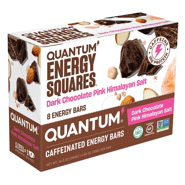 Quantum Energy Squares Dark Chocolate Pink Himalayan Salt 8 Pack