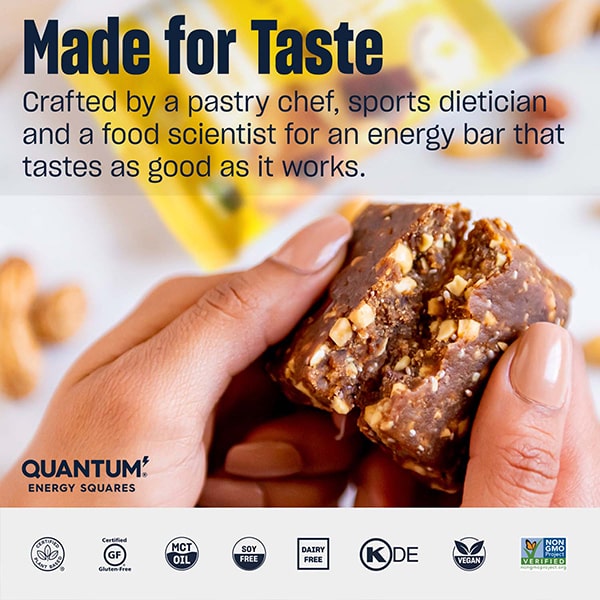 Quantum Energy Squares Peanut Butter Dark Chocolate Made For Taste