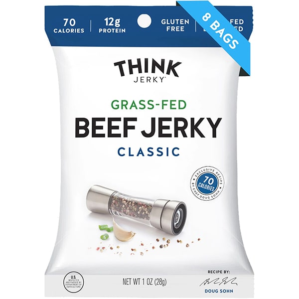Think Jerky 100% Grass-Fed Beef Jerky - Classic 1oz 8 Pack