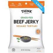 Think Jerky 100% Grass-Fed Beef Jerky - Sesame Teriyaki 2.2oz 4 Pack
