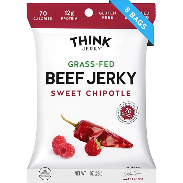 Think Jerky 100% Grass-Fed Beef Jerky - Sweet Chipotle 1oz 8 Pack