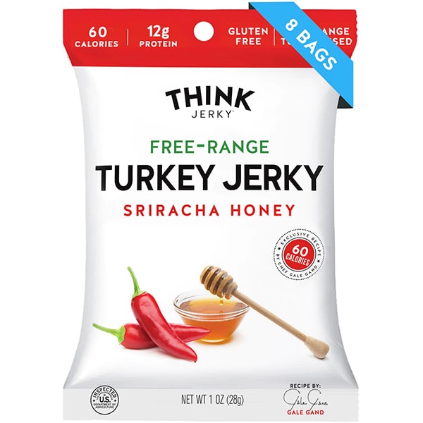 Think Jerky Free-Range-Turkey Jerky - Sriracha Honey - 1oz 8 Pack