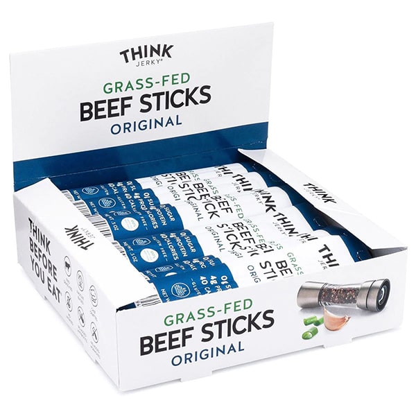 Think Jerky Original 100% Grass-Fed Beef Stick - .5oz Box of 20