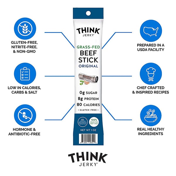 Think Jerky Original 100% Grass-Fed Beef Stick Dietary Details