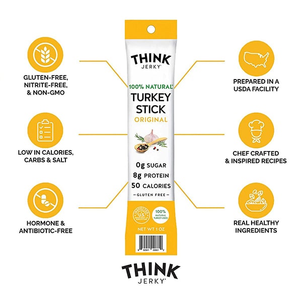 Think Jerky Original 100% Natural Turkey Stick Dietary Facts