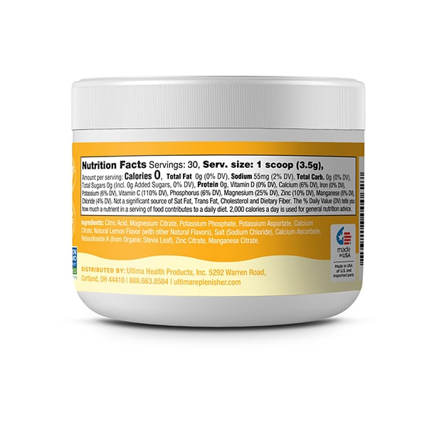Ultima Replenisher - 30 Serving Tub Lemonade Back