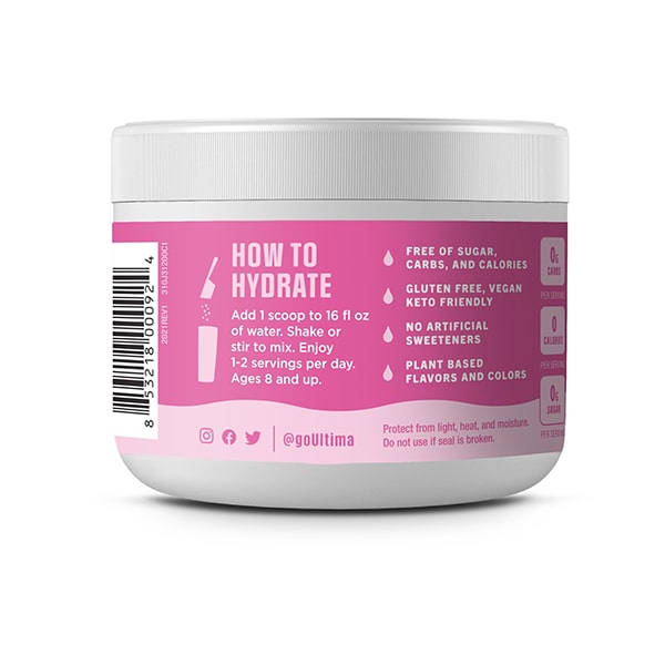 Ultima Replenisher - 30 Serving Tub Pink Lemonade Side