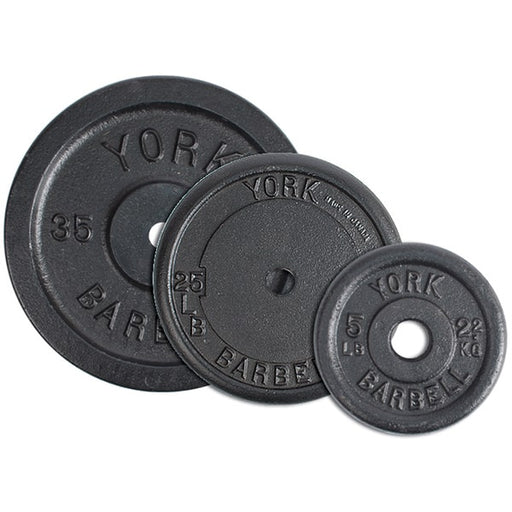 York Barbell 1 Standard Contour Cast Iron Plate Group