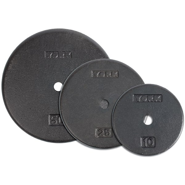 York Barbell 1 Standard Flat Pro Cast Iron Plate Group