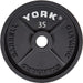 York Barbell 2 Cast Iron Olympic Weight Plates 35 lbs