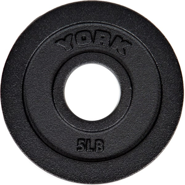 York Barbell 2 Cast Iron Olympic Weight Plates 5 lbs