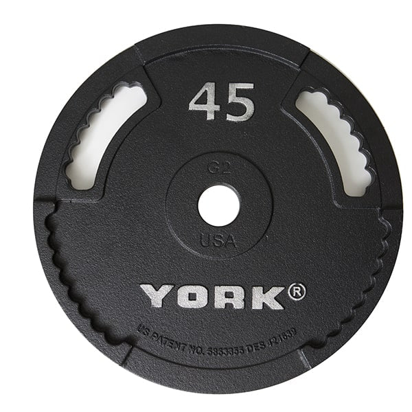 York Barbell 2 G-2 Cast Iron Olympic Weight Plate 45 lb