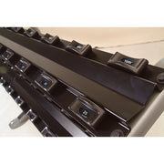 York Barbell 2 Tier ETS Saddle Rack for Pro Style Dumbbells Close Up