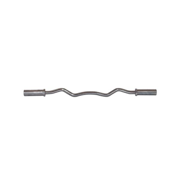 York Barbell 4' International Chrome Curl Bar Front View