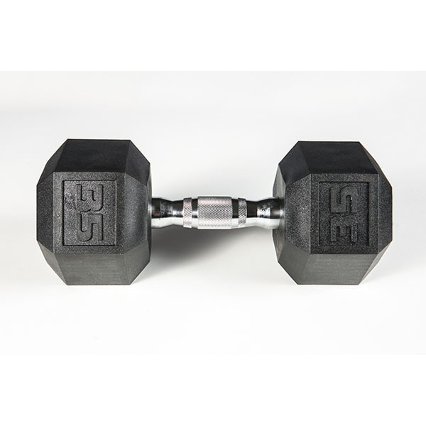 York Barbell 5-50lb Premium PVC Hex Dumbbell Set 35 lbs