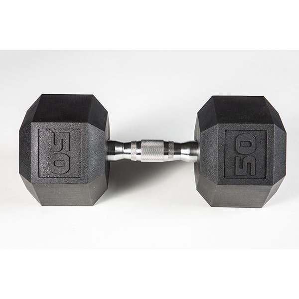 York Barbell 5-50lb Premium PVC Hex Dumbbell Set 50 lbs