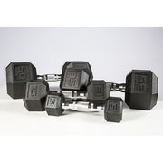 York Barbell 5-50lb Premium PVC Hex Dumbbell Set Group