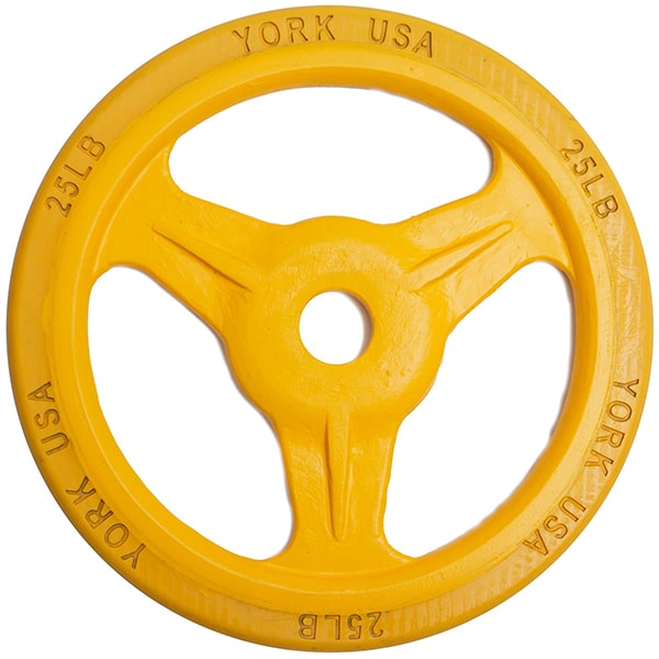 York Barbell Bumper Grip Plate (Color) 25 lbs