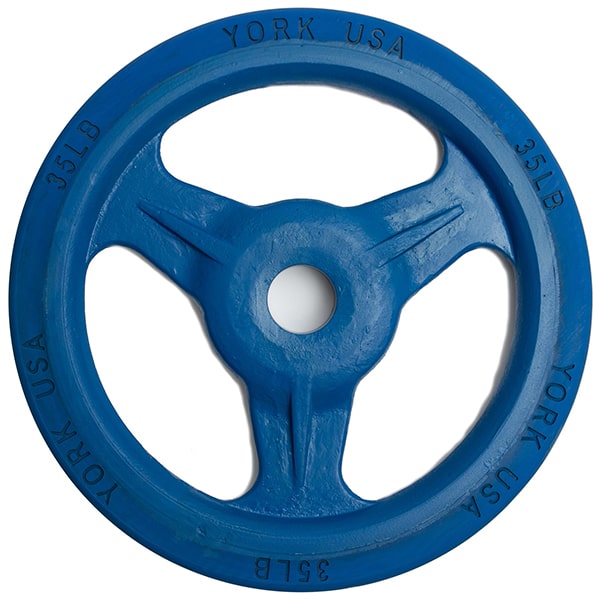 York Barbell Bumper Grip Plate (Color) 35 lbs