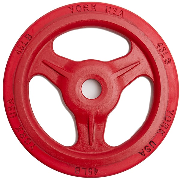 York Barbell Bumper Grip Plate (Color) 45 lbs