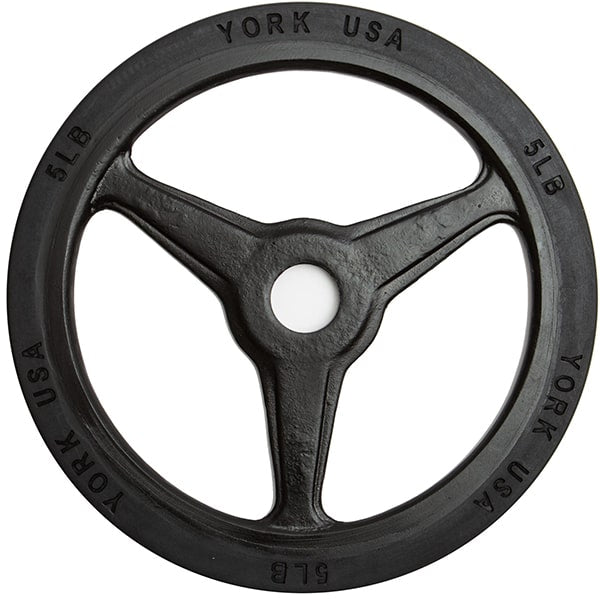 York Barbell Bumper Grip Plate (Color) 5 lbs
