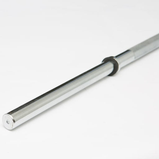 York Barbell Chrome Deluxe Weight Bar w Fixed Inner Collars Close Up