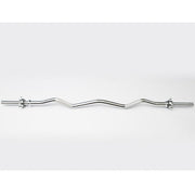 York Barbell Chrome Spin-Lock Curl Bar w Spin-Lock Collars Front View