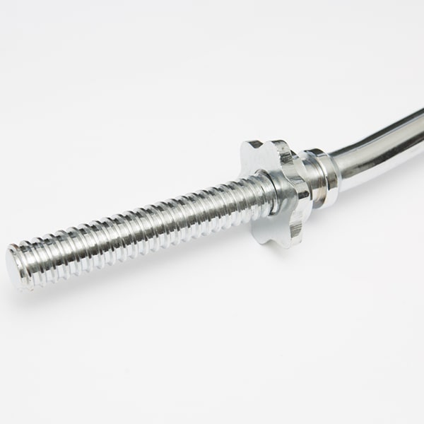 York Barbell Chrome Spin-Lock Super Curl Bar w Spin-Lock Collars Edge