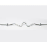 York Barbell Chrome Spin-Lock Super Curl Bar w Spin-Lock Collars Front View