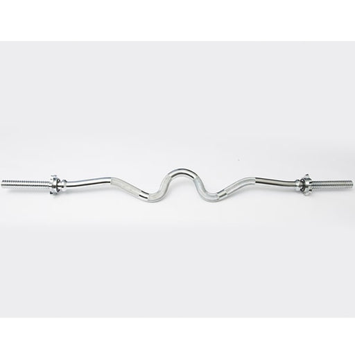 York Barbell Chrome Spin-Lock Super Curl Bar w Spin-Lock Collars Front View