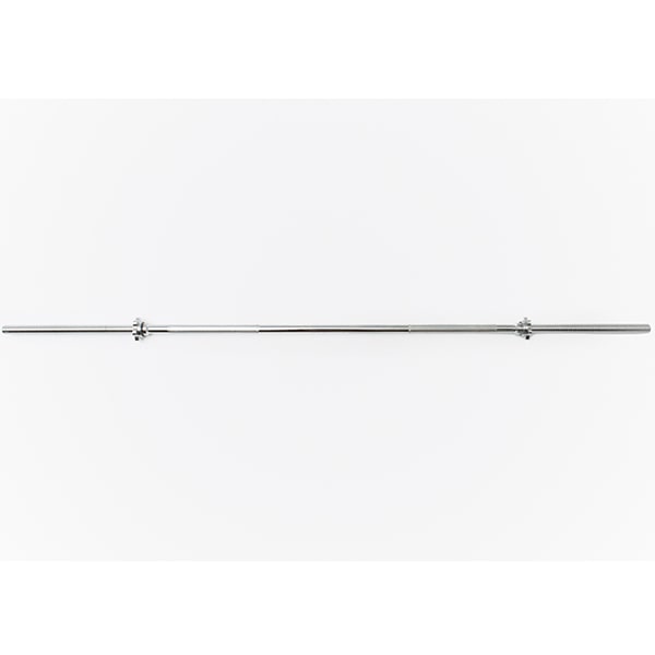 York Barbell Chrome Spin-Lock Weight Bar w Spin-Lock Collars Front View