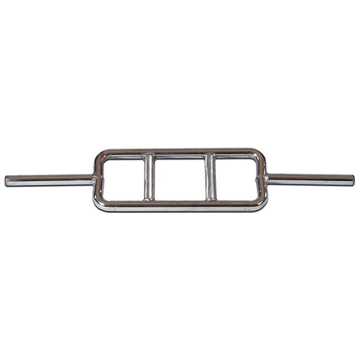 York Barbell Chrome Tricep Bar w Fixed Inner Collars Front View