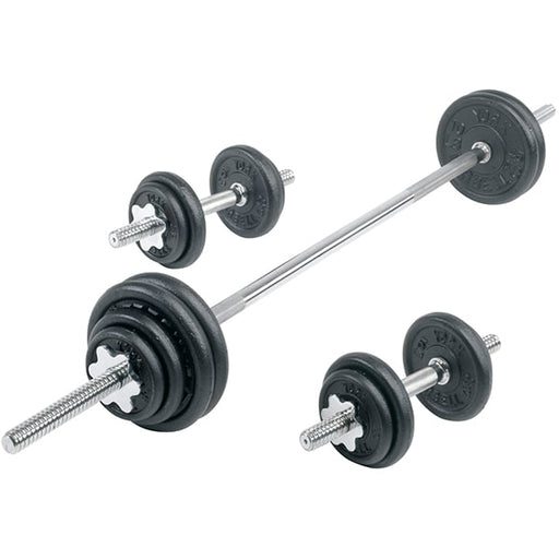 York Barbell Contour Cast Iron Spinlock Dumbbell  Barbell Set 3D View