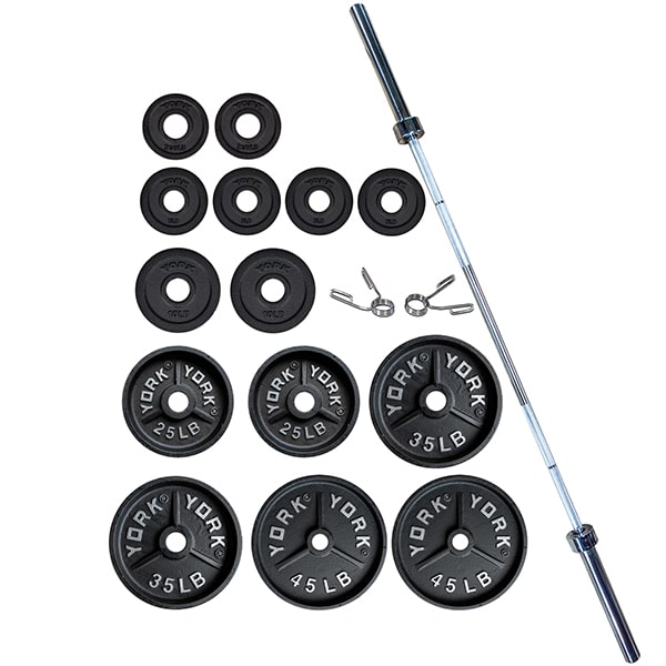 York Barbell Deep Dish Olympic Weight Plate Set Top View