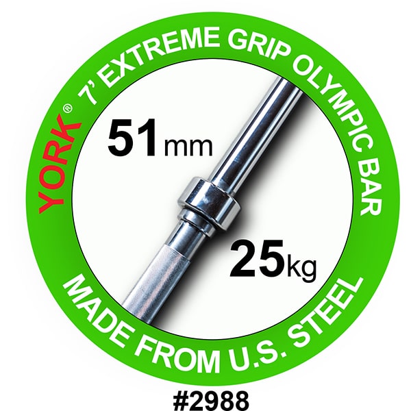 York Barbell Extreme 2” Grip Olympic Weight Bar American Made