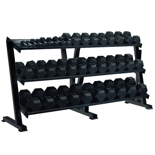 York Barbell Hex Professional Tray Dumbbell Rack 3 Tier