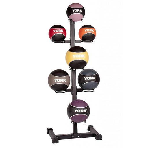 York Barbell Medicine Ball Storage Rack – 7 ball – Vertical With Medicine Balls