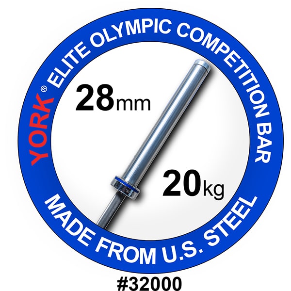 York Barbell Men’s Elite Olympic Competition Weight Bar American Made