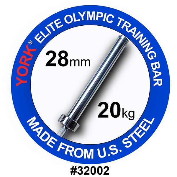 York Barbell Men’s Elite Olympic Training Weight Bar American Made