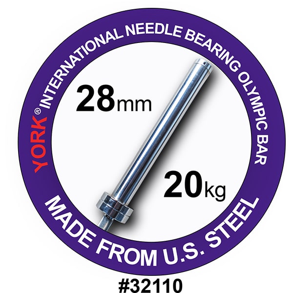 York Barbell Men’s North American Chrome Olympic Training Weight Bar American Made