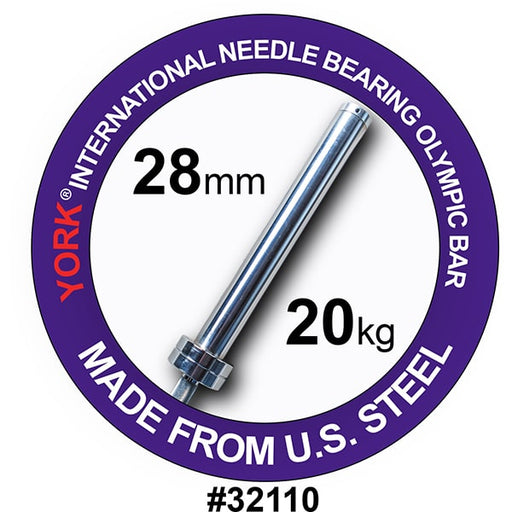 York Barbell Men’s North American Chrome Olympic Training Weight Bar American Made