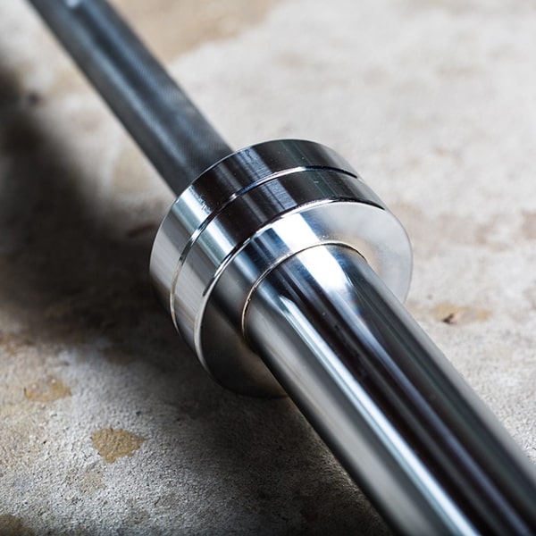 York Barbell Men’s North American Chrome Olympic Training Weight Bar Top View