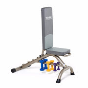 York Barbell Multi-Position Fitness Bench Press w Fitbell Storage 90 Degree