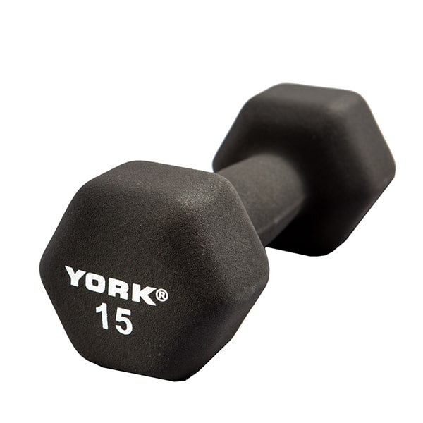 York Barbell Neoprene Hexagon Fitbell 15 lbs