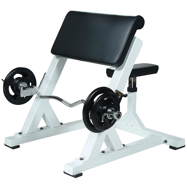 York Barbell Preacher Curl Machine White