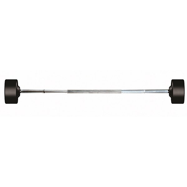 York Barbell Rubber Fixed Pro Straight Barbell Front View
