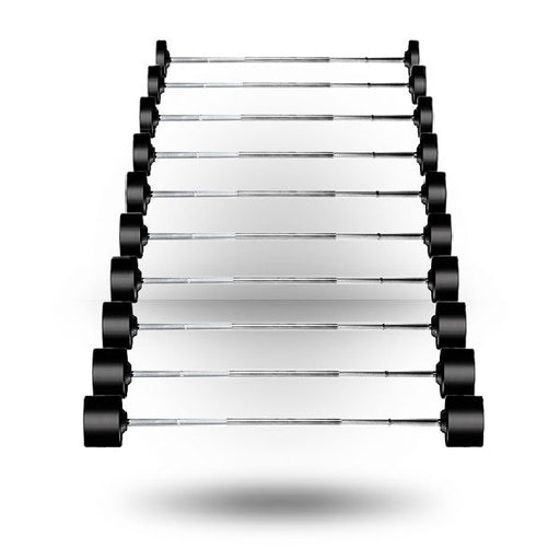 York Barbell Rubber Fixed Pro Straight Barbell Set